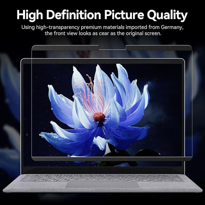 Magnetic Privacy Screen Compatible with 15 Inch Surface Laptop 7, Removable Anti-Glare Blue Light Laptop Shield Filter Black Film Security Private