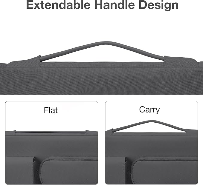 MOSISO 360 Protective Laptop Case 13.3 inch, 13-13.3 inch Laptop Sleeve Compatible with MacBook Air/Pro 13 / Pro 14, HP Dell ASUS Lenovo, Side Open Bag with 2 Raised&1 Flapover Pockets, Dawn Gray