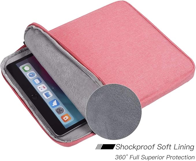 9-11 Inch Tablet Sleeve Case Bag for iPad 10.2, iPad 10th 10.9, iPad Pro 11 M5/Air 11 M3, iPad Air 5/4 10.9, Samsung Galaxy Tab A8 10.5, Fit Apple Smart Keyboard, Pink