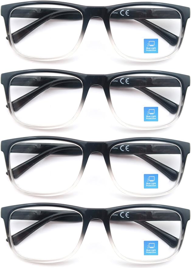 Blue Light Blocking Reading Glasses Men Large Wide Oversized Square Computer Readers Glasses for Big Head/Large Face