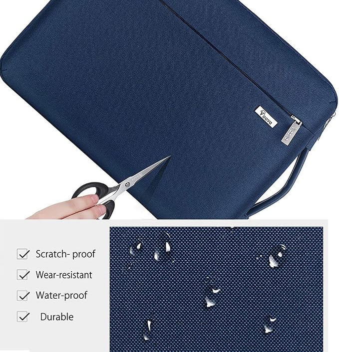 Voova Laptop Sleeve Case 14 15 Inch with Handle, 360° Protective Waterproof Slim Computer Bag Cover Compatible with MacBook Air 15 M2/M3/M4 2024-2025, MacBook Pro 14/15, Hp Chromebook 14, Blue