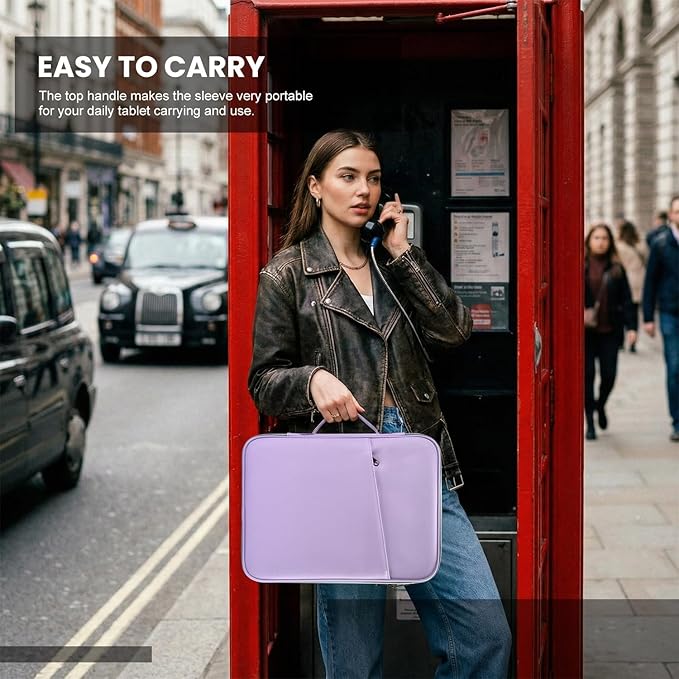 13 inch iPad Carrying Bag for 2026 2025 13 Inch iPad Pro M5/M4, iPad Air M4 M3 M2, Protective Sleeve Case, Fit with Apple Pencil or Smart Keyboard, Purple