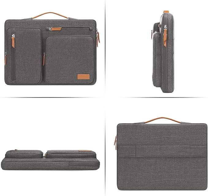 MOSISO 360 Protective Laptop Case 13 inch, 13 inch Laptop Sleeve Compatible with MacBook Air M5 M4 M3 M2 M1 2026-2018/Neo/Pro M2 M1, Side Open Carrying Case with 4 Zipper Pockets&Handle, Taupe Gray