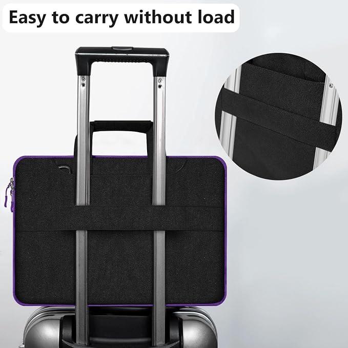 Hseok Laptop Shoulder Bag 15-15.6 inch Shockproof Water-Resistant HandBag with Small Case Compatible with MacBook Pro Neo 16" M5 M4 M3 M2 M1, Mac Pro Air 15", XPS 15/16, Most 15" 15.6" 16",BK-purple