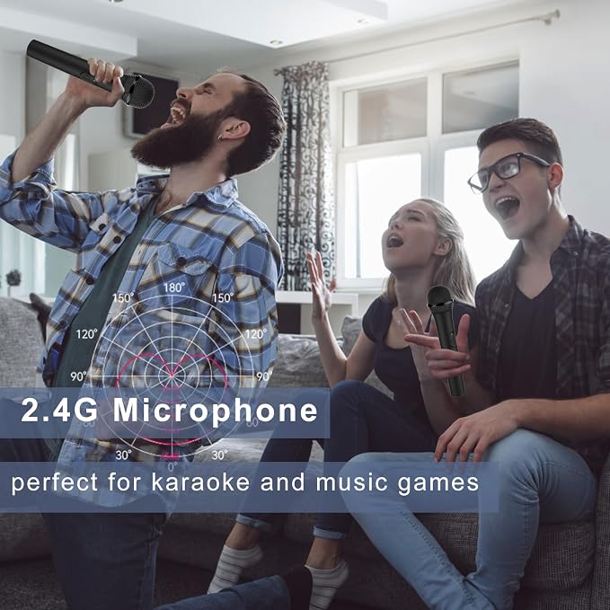 HONCAM USB Wireless Microphones UHF Metal Handheld Dynamic Mic with USB Receiver for PC Computer, Laptop,Gaming, Singing Practice, Compatible with Xbox Series X/S, PS5, Switch OLED, NS Switch, Wii