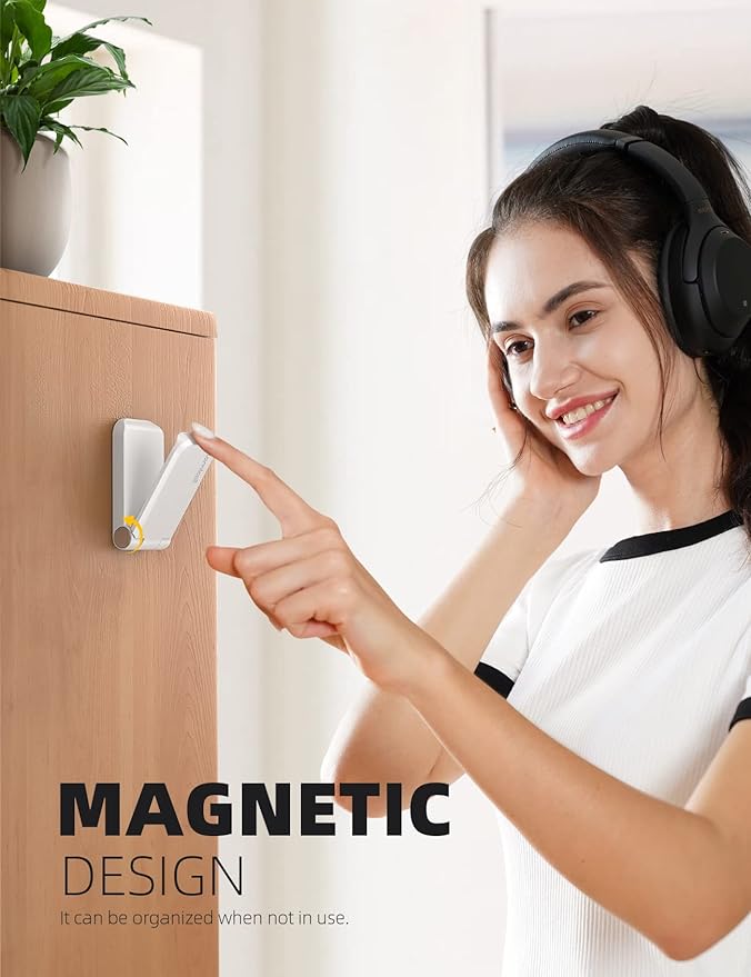 Lamicall Headphone Stand, Sticky Headset Hanger - Adhesive Headphone Holder Hook Mount, Headset Stand Holder Clip Under Desk, Earphone Clamp for Airpods Max, HyperX, Sennheiser, White