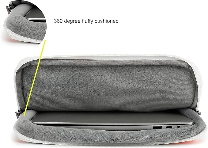 360° Protective 3 Pockets Laptop Sleeve Case Bag with Handle for MacBook Air 15 inch,MacBook Pro 16 inch and 15.6 inch Screen Laptop (Grid)