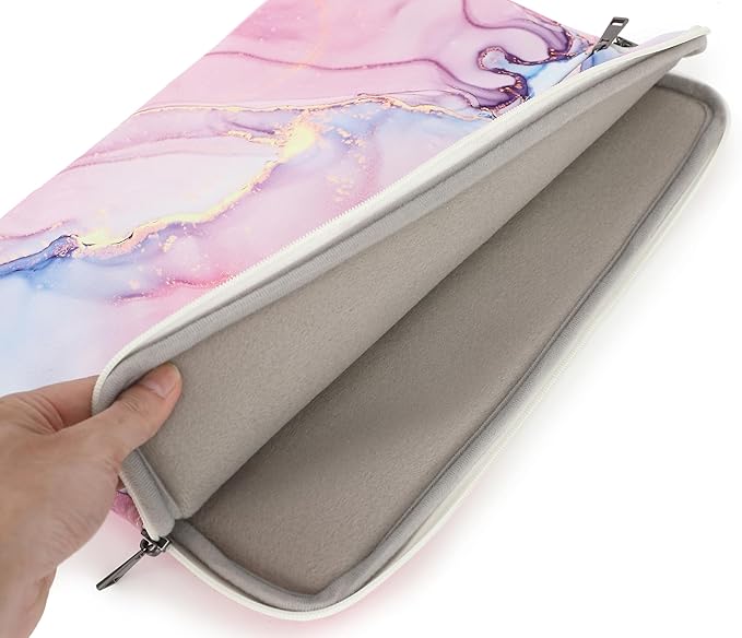Pink Marble Laptop Sleeve Case Bag with Pocket for MacBook Air 13 inch,iPad Pro 13 inch and 12.5 inch-13.3 inch Laptops