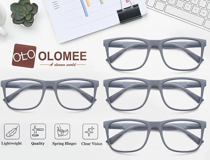 Blue Light Blocking Reading Glasses Men Large Wide Oversized Square Computer Readers Glasses for Big Head/Large Face
