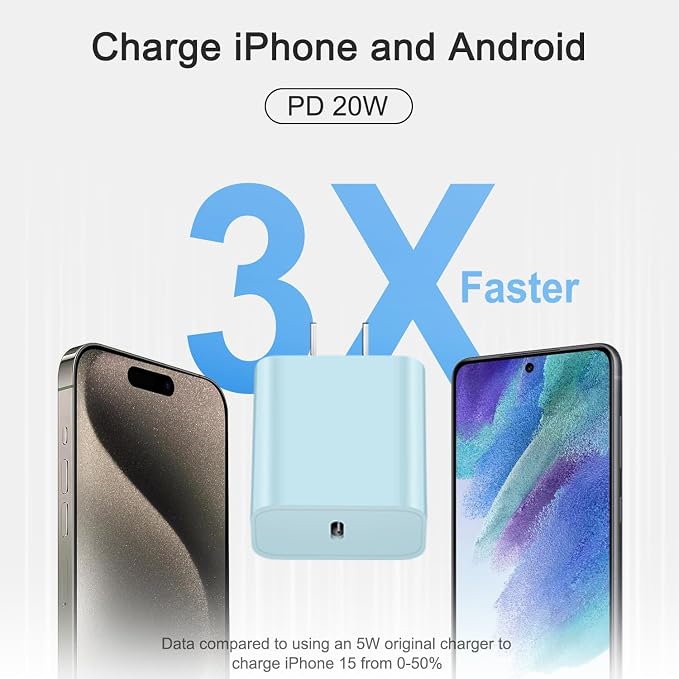 iPhone 17 16 15 Fast Charging 10FT Long USB C Charger Type C Charger 3 Pack Fast Charger USB C for iPhone 17/17 Plus/17 Pro/17 Pro Max/16/16 Plus/16 Pro/16 Pro Max/15/15 Pro Max,iPad Pro,Samsung(Blue
