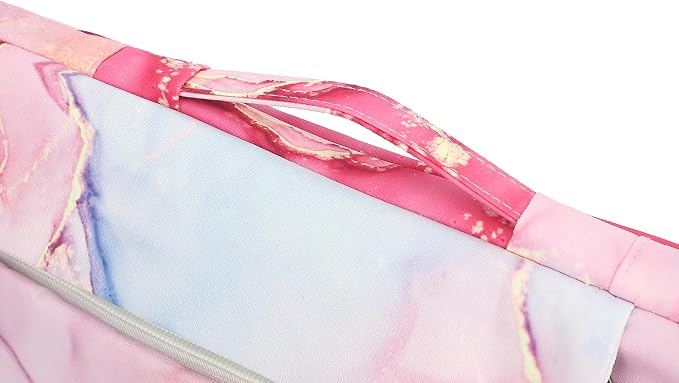 360° Protective Laptop Sleeve Case Bag with 3 Pockets,Handle,Luggage Strap for MacBook Pro 14 inch and 14 inch-14.4 inch Screen Laptop(Pink Marble)