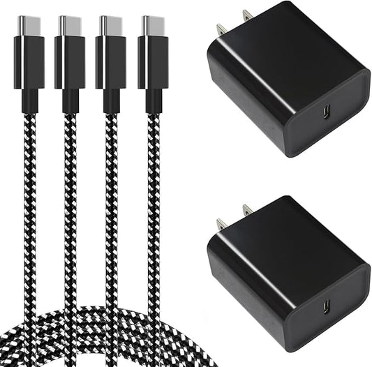45W Samsung Super Fast Charger Block, 2Pack Type C Fast Charging Block with 3FT USB C Charger Cable(TPE Cable Not Nylon Braided) Compatible with Galaxy S24 S23 S22 S21 Ultra/S20 Ultra/Note 20 Ultra