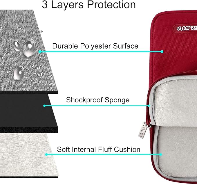 MOSISO Laptop Case 13 inch, Laptop Sleeve Compatible with MacBook Neo/Air/Pro 13 inch with A18/M5/M4/M3/M2/M1 Chip 2026-2016, Polyester Vertical Computer Sleeve Bag with Pocket, Red