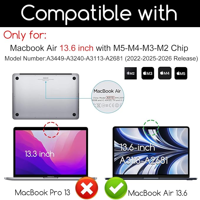 Magnetic Privacy Screen Protector for MacBook Air 13.6 / 13 Inch- Removable Anti-Glare Filter with Blue Light Reduction | Compatible with MacBook Air 13.6-inch (A3449 A3240 A3113 A2681-M2, M3, M4, M5)