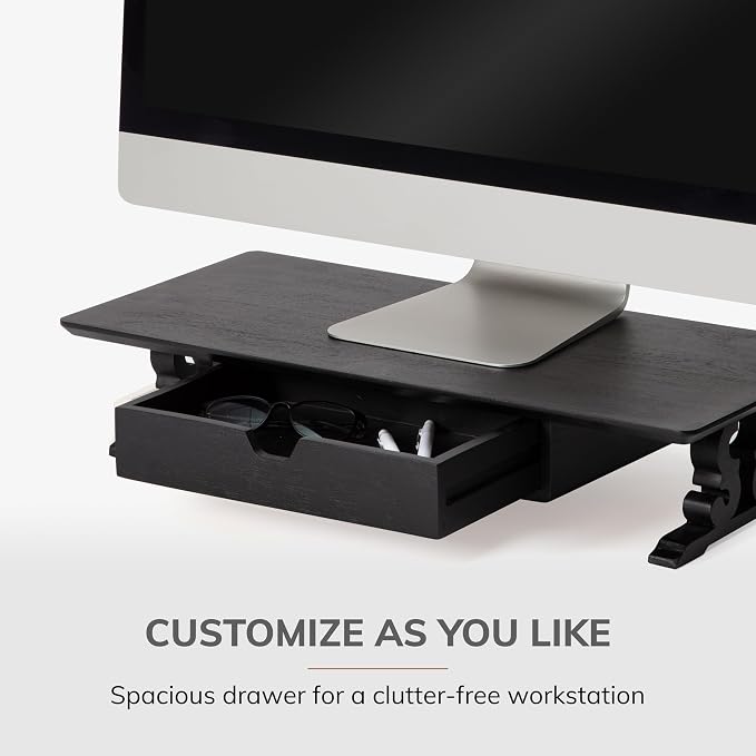 Anji Mountain Monitor Stand - Desktop Organizer & Laptop Riser, Ergonomic Monitor Riser, Space-Saving Monitor Stand for Desk, Durable Construction, Easy Assembly, Ideal for Home & Office