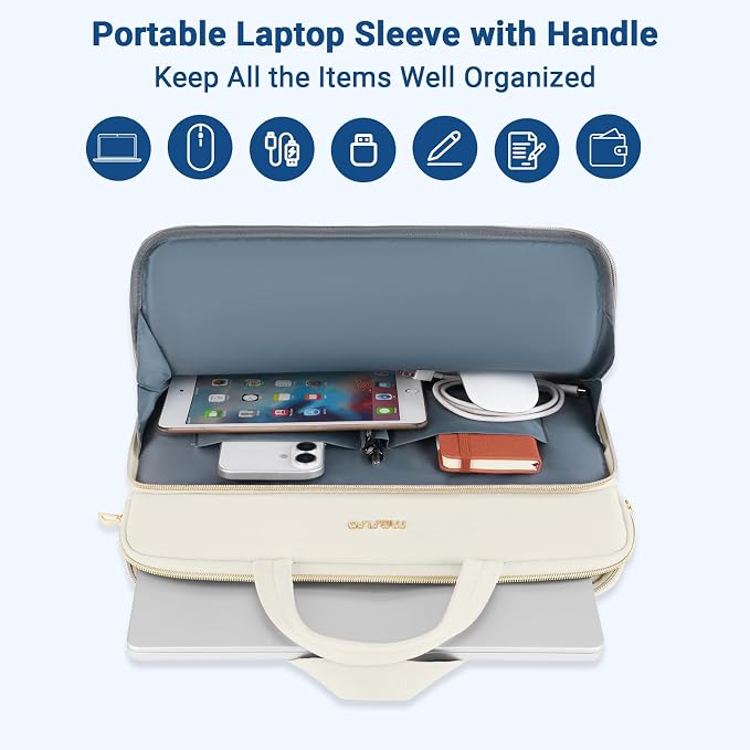 MOSISO Laptop Case 16 inch, 15-15.6 inch Laptop Sleeve Compatible with MacBook Pro 16 M5 M4 M3 M2 M1, HP Dell Acer Lenovo ASUS Notebook, Wheat Ear Quilted Carrying Bag with Handle&Pocket, Sand
