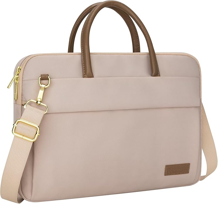 RAINYEAR 14 15.6 Inch Laptop Bag for Women, Protective Waterproof Elegant Computer PC Shoulder Bag Carrying Case with Handle