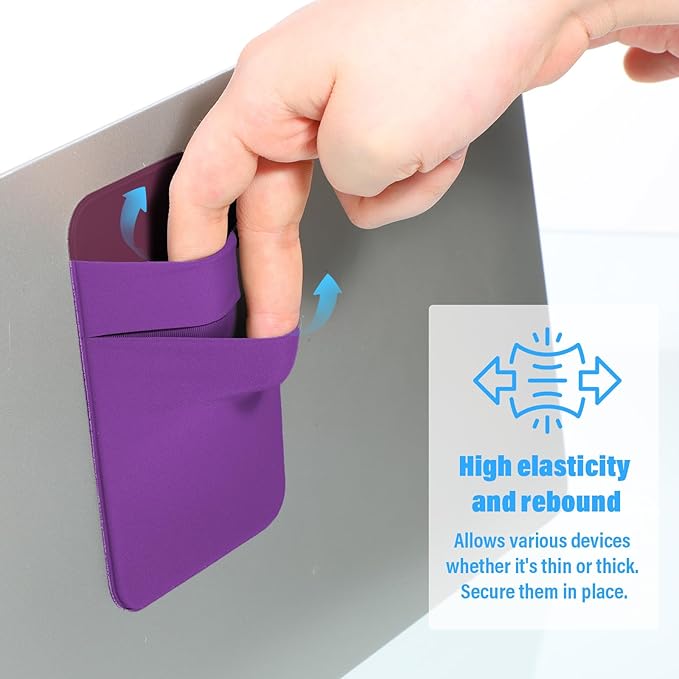 Portable Hard Drive Sleeve 2-Pocket Stick on Pouch with Reusable Adhesive SSD Hard Drives Carrying Case Computer Accessories Pouch Holder for Most Laptop External Solid State Drive Mouse USB Cable