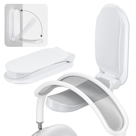 Itramax Wall Mount Headphone Hanger,Adhesive Headset Holder for Desk,2 Pack Foldable Headphone Monitor Stand Holder,Sticky PC Gaming Headset Earphone Hook for AirPods Max,HyperX,Sennheiser,Xbox-White