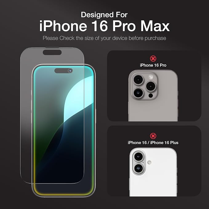 AMAZINGthing for iPhone 17 [Titan Filter 7 - Full Glass] Screen Protector, 9H Tempered Glass, Full Coverage, Case‑Friendly, Oleophobic, Alignement Frame, 2 Pack (Anti-glare&reflexion Matte, iPhone 16 Pro Max)
