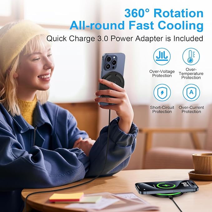 Samsung Wireless Charger Fast Charging Pad for Galaxy S26 Plus S26 Ultra S25 Ultra S25 FE/Edge S24FE S23 Z Flip/Fold7,Wireless Charging Station Cargador Inalámbrico Para for iPhone 17e 16 with Adapter