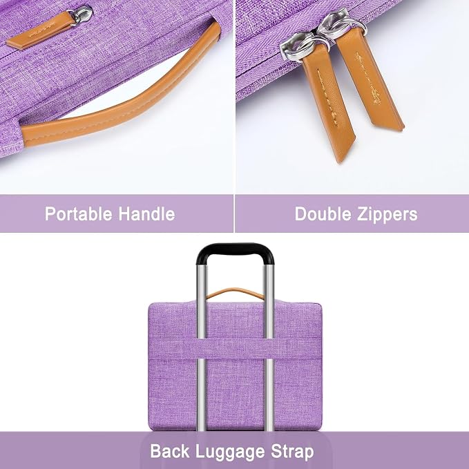 MOSISO 360 Protective Laptop Case 17.3 inch, 17-17.3 inch Laptop Sleeve Compatible with Dell, HP, Lenovo, Asus, Acer, Alienware, Side Open Carrying Case with 4 Zipper Pockets&Handle, Lilac