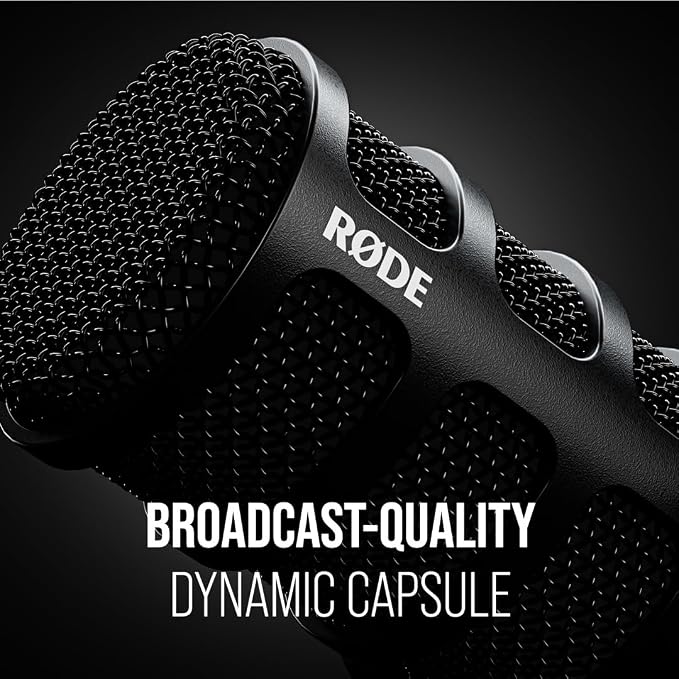 RØDE PodMic USB Versatile Dynamic Broadcast Microphone With XLR and USB Connectivity for Podcasting, Streaming, Gaming, Music-Making and Content Creation (Black)