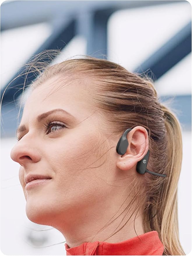 Conduction Labs - MERCATO - Open Ear Bluetooth Headphones with Microphone - Air Conduction Directional Audio - Premium Audio, Lightweight&Water Resistant Compatible w/all Video Conferencing Platforms