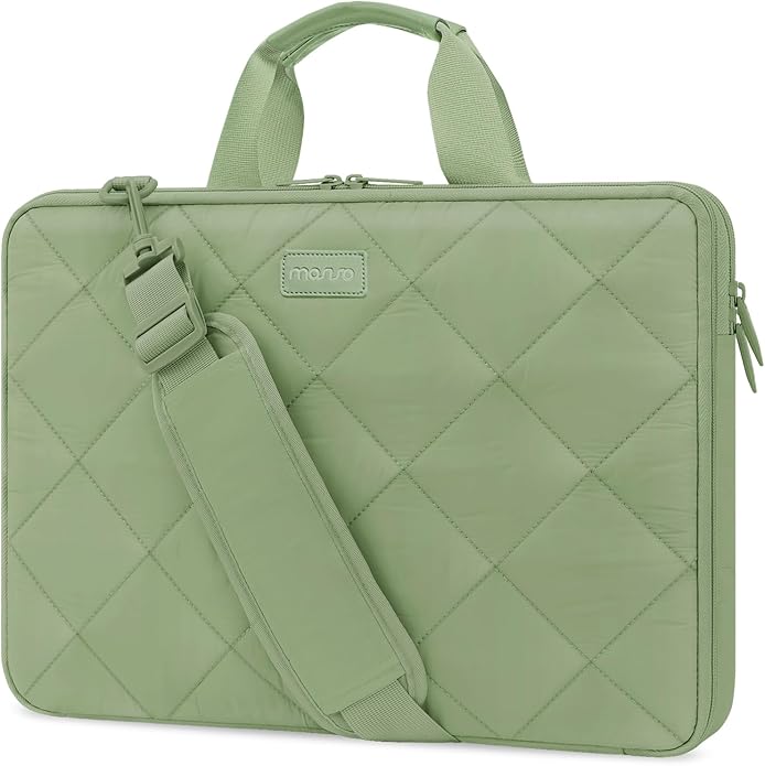 MOSISO 360 Protective Laptop Shoulder Bag, Double Layer Fluffy Padded Laptop Bag with Anti-theft Zipper