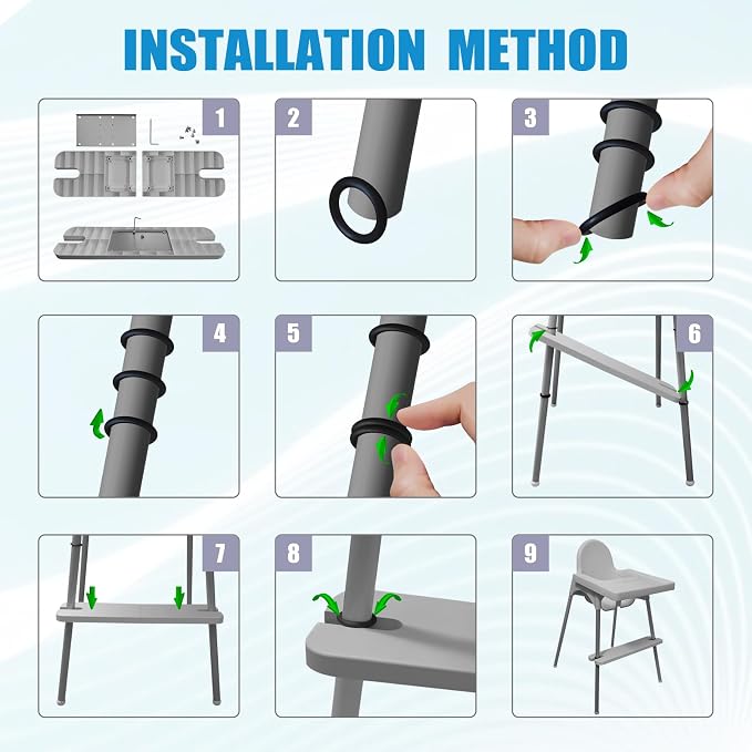 Adjustable Foot Rest for IKEA High Chair, Foot Rest for Baby Feet, High Chair Accessories Footrest Compatible with IKEA Antilop Highchair