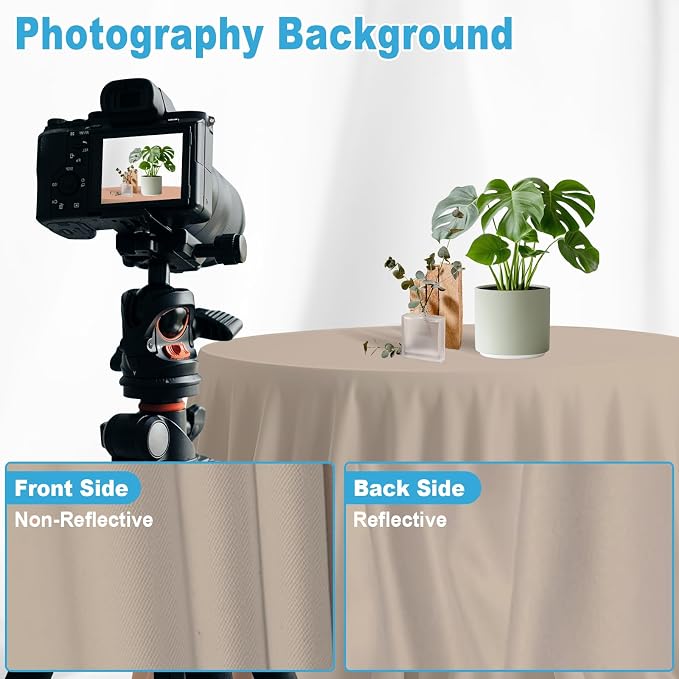 Beige Backdrop for Photoshoot, Professional Photo Backdrop Background Curtain for Product Photography, Portraits, Wedding, Party, Live Streaming Video Recording 5X7 FT
