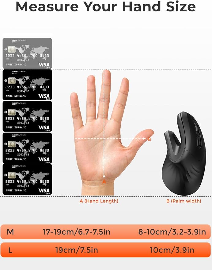 DAREU Ergonomic Vertical Wireless Mouse, 2.4GHz / BT Optical Vertical Mice with Ergo Design for Comfort and Reduced Wrist Strain, Silent Mouse with 6 Buttons, Computer Mice for Laptop, Desktop, PC