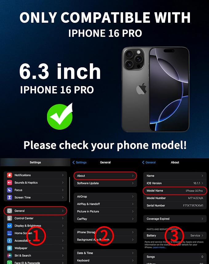 2 Pack for iPhone 16 Pro Privacy Screen Protector [6.3 inch] Anti-Spy Private Tempered Glass Film Accessories Anti-Blue Light 9H Hardness No-Bubble Full Coverage Easy Installation