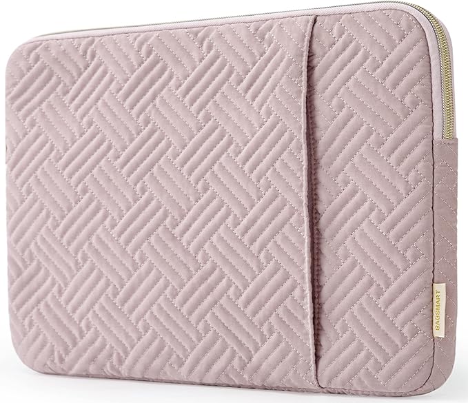 BAGSMART Laptop Case with Pocket, Protective Water-Resistant Laptop Sleeve Bag for Women, Lightweight Computer Case, 15-16 inch, Pink