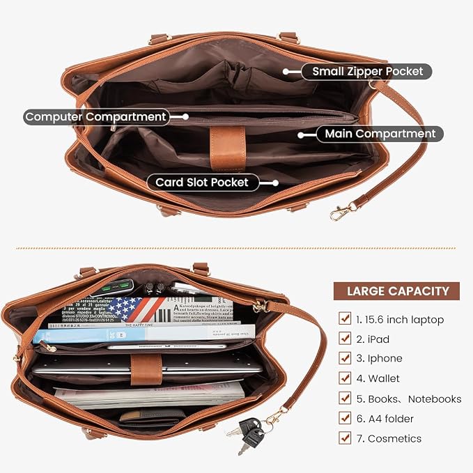 LOVEVOOK Laptop Tote Bag for Women, Office Work Bag Briefcase fit for 15.6 inch Laptop, Large Capacity Teacher Computer Bag Handbag