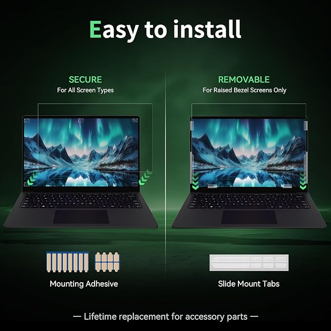 Laptop Privacy Screen 14 Inch, Laptop Screen Privacy Shield 16:9 Aspect Ratio Anti-Glare Blue Light Computer Monitor Protector,Removable 14in Filter for Lenovo HP Dell Acer Asus Thinkpad Envy Xps