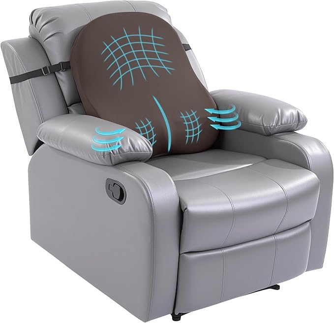 HOMBYS Extra Long Lumbar Support Pillow for Recliner Chair, 50D Molded Memory Foam Back Support Cushion with Full Back Support, Ergonomic Design & Breathable Cover (Brown)