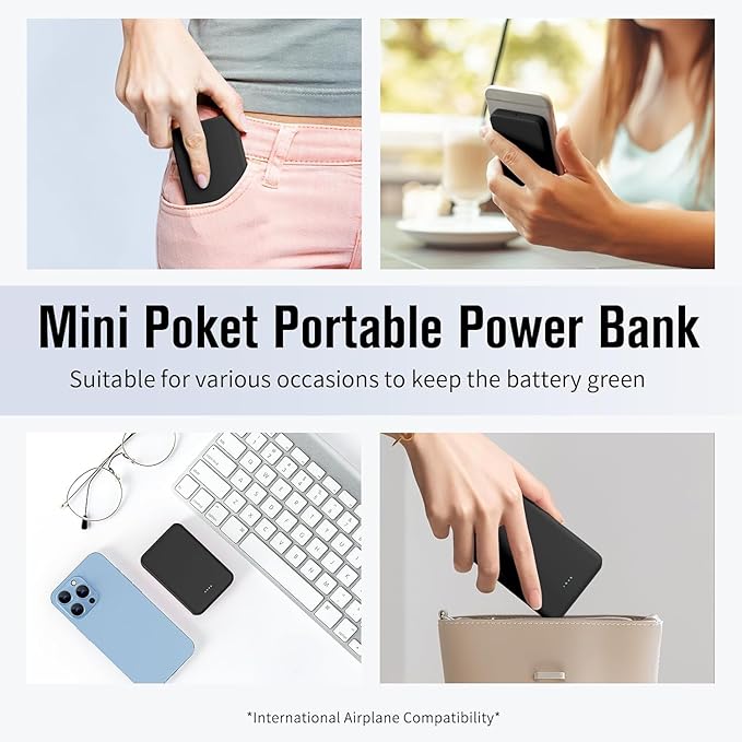 S22 Portable Charger, Mini Colorful Power Bank, PowerNano, 5000mAh External Battery Pack Compatible with iPhone 15/14/13/12/11/X All Series and Android Phone,Apricot