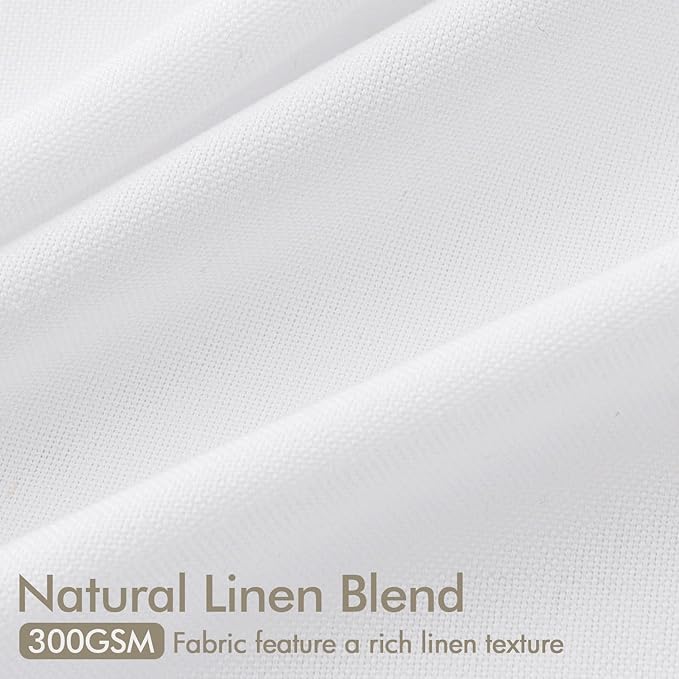 ANRODUO Memory Trained Pinch Pleated Curtains 96 Inches Long, Viral Linen Pinch Pleat Sheer Curtains with Ring Hooks&Clips for Track System, White Light Filtering Privacy Curtain 2 Panel Set W70xL96
