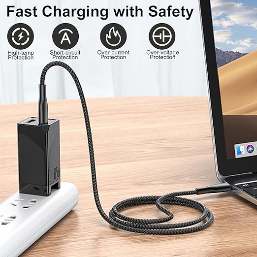 4 Pack Braided Charging Cable 60W 3.1FT(2 Pack USB to USB C and 2 Pack USB C to USB C) Type C 60W Fast Charging Cable for iPhone 17 Series/16 Series/15 Series,iPad,AirPods,Watch,Samsung and More