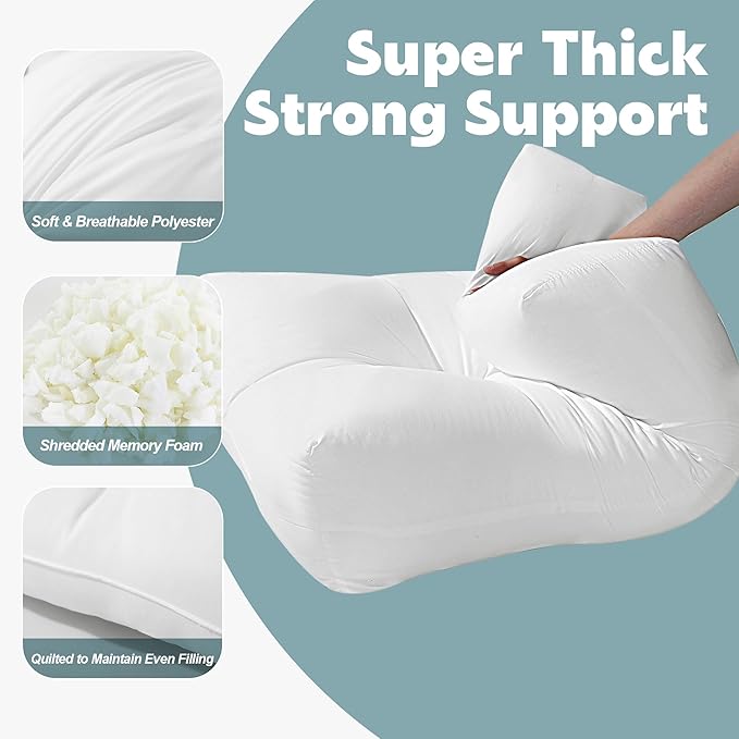 HOMBYS Shredded Foam Sofa Back Cushions, Supportive Back Cushion Replacement for Couch, Stuffing Filling Lumbar Support Pillow for Couch, Bed, Floor, (31.4"x18"x5")