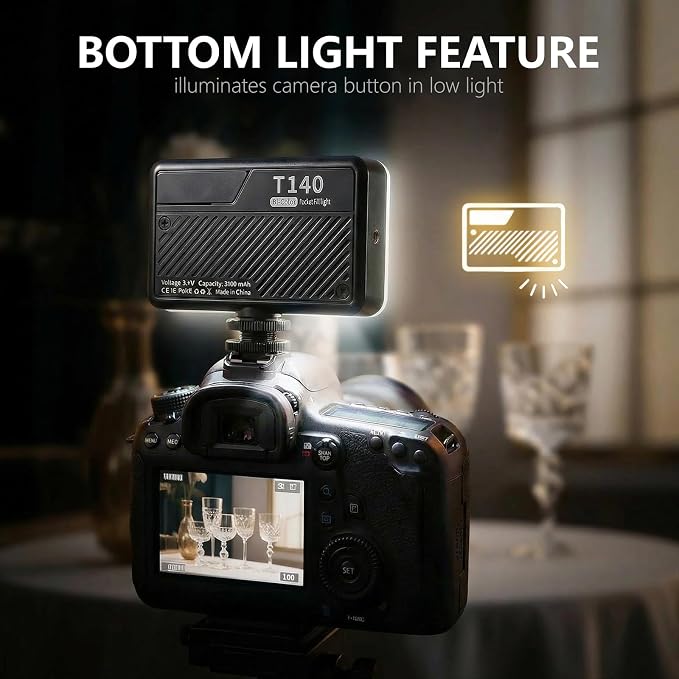 LOUERN Portable Bi-Color LED Video Light, Rechargeable 3100mAh On-Camera Light,Ultra Bright Camera Light with 2500K-5600K CCT, CRI95+,8 Effects, fr Vlogging, Photography, TikTok,Streaming,Recording
