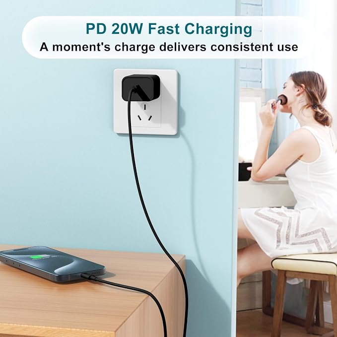 Fast Charger for iPhone 17 16 15 Charger Fast Charging 3Pack, 6+6+10ft USBC to USBC Cable Cord &20W Type C Block for iPhone 17/17 Air/17 Pro Max/17 Pro/16 15 Pro Max/Pro/Plus,iPad Pro/Air/Mini