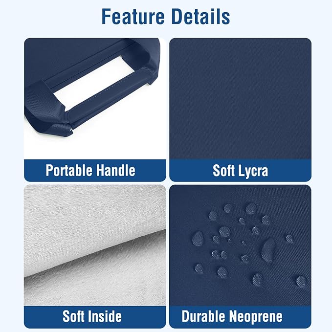 MOSISO Laptop Case 13.3 inch, 13-13.3 inch Laptop Sleeve Bag Compatible with MacBook Air/Pro 13 / Pro 14, HP Dell ASUS, Neoprene Carrying Computer Bag with Handle&Detachable Small Case, Navy Blue