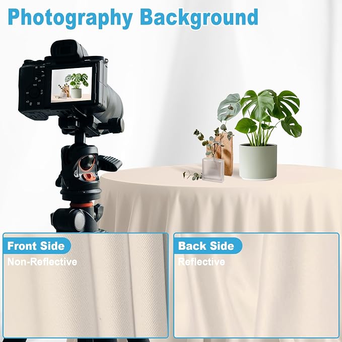 Cream Backdrop for Photoshoot Professional Photo Backdrop Background Curtain for Product Photography Portraits Wedding Party Live Streaming Video Recording 3X5 FT