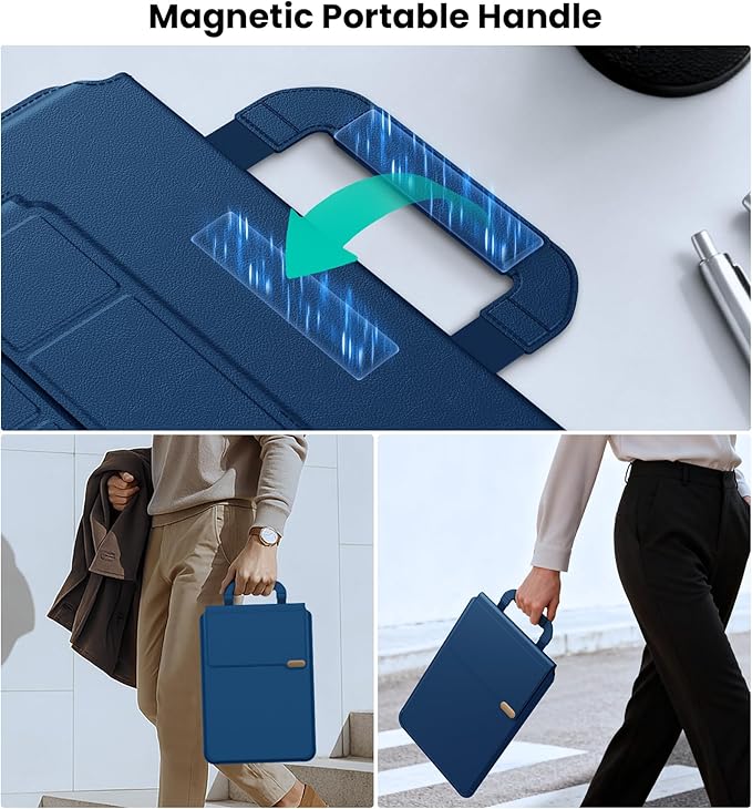 Nillkin 14 inch Laptop Sleeve with Handle (4-in-1), 2 Stand Modes, MacBook Sleeve with Adjustable Stand & Mouse Pad, Slim Laptop Case 14 inch for Samsung/Surface/HP/Chromebook/Dell 12-14'', Blue