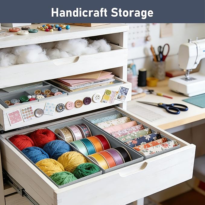 DIMJ Drawer Organizer Clothes Storage - 24 Pack Baby Dresser Organizer for Nursery, Small Fabric Closet Drawer Organizer Bins for Underwears Socks, Foldable Storage Dividers Organization for Bedroom