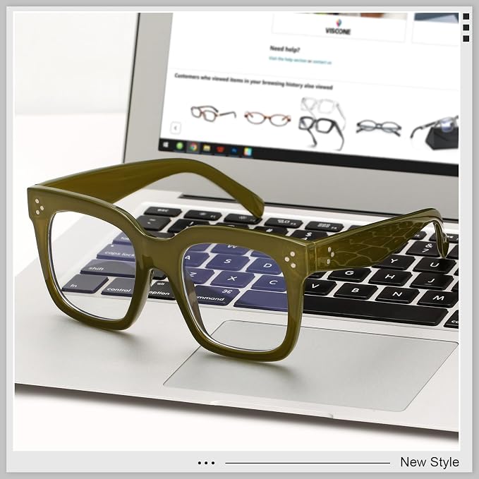 Ovresized Blue Light Blocking Glasses for Women Men Square Computer TV Eyeglasses
