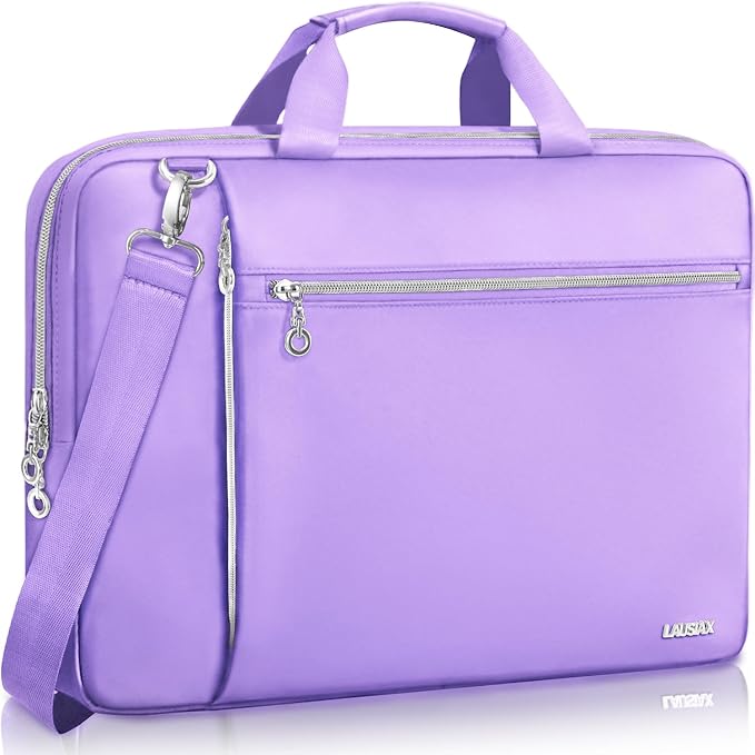 Laptop Case Bag Women Men Computer Sleeve Compatible with MacBook/Dell/HP/Acer/ASUS/LG, Waterproof Shoulder Carrying Briefcase, Purple, 17-17.3 Inch