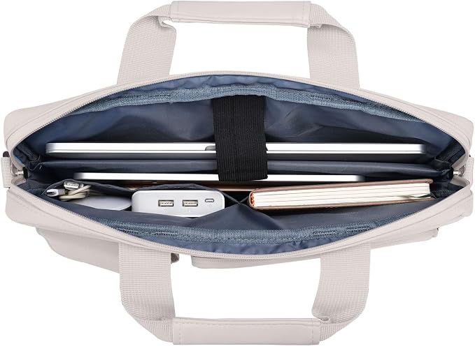 MOSISO Laptop Shoulder Bag 13.3 inch, 13-14 inch Computer Bag Compatible with MacBook Air/Pro 13 / Pro 14, HP Dell ASUS Lenovo with 2 Raised&1 Flapover&1 Horizontal Pocket&Handle&Belt, Stone Gray
